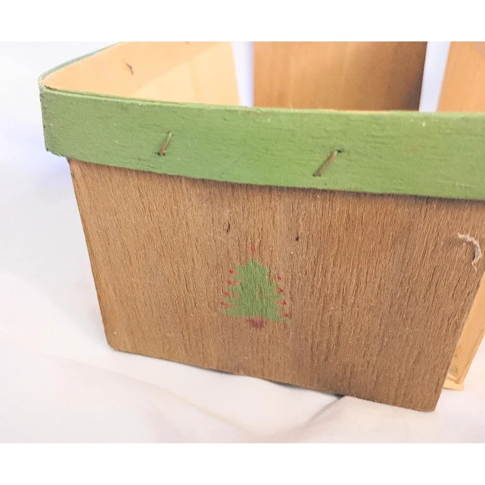 Vintage Wooden NOEL Christmas Basket